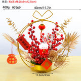 Maxbell Chinese New Year Ornaments Lighted Artificial Potted Flower for Home Wedding Style A