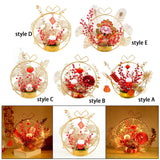 Maxbell Chinese New Year Ornaments Lighted Artificial Potted Flower for Home Wedding Style A