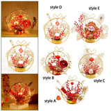 Maxbell Chinese New Year Ornaments Lighted Artificial Potted Flower for Home Wedding Style A