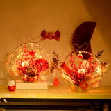 Maxbell Chinese New Year Ornaments Lighted Artificial Potted Flower for Home Wedding Style A