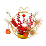 Maxbell Chinese New Year Ornaments Lighted Artificial Potted Flower for Home Wedding Style A