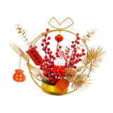 Maxbell Chinese New Year Ornaments Lighted Artificial Potted Flower for Home Wedding Style A