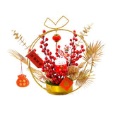 Maxbell Chinese New Year Ornaments Lighted Artificial Potted Flower for Home Wedding Style A