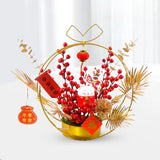 Maxbell Chinese New Year Ornaments Lighted Artificial Potted Flower for Home Wedding Style A