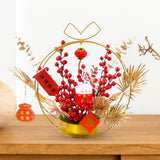 Maxbell Chinese New Year Ornaments Lighted Artificial Potted Flower for Home Wedding Style A