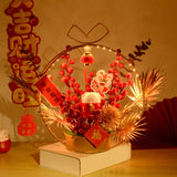 Maxbell Chinese New Year Ornaments Lighted Artificial Potted Flower for Home Wedding Style A