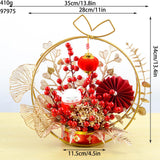 Maxbell Chinese New Year Ornaments Lighted Artificial Potted Flower for Home Wedding Style B