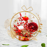 Maxbell Chinese New Year Ornaments Lighted Artificial Potted Flower for Home Wedding Style B