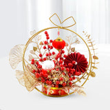 Maxbell Chinese New Year Ornaments Lighted Artificial Potted Flower for Home Wedding Style B