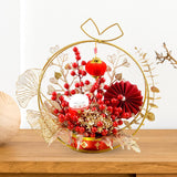 Maxbell Chinese New Year Ornaments Lighted Artificial Potted Flower for Home Wedding Style B