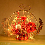 Maxbell Chinese New Year Ornaments Lighted Artificial Potted Flower for Home Wedding Style B