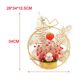 Maxbell Chinese New Year Ornaments Lighted Artificial Potted Flower for Home Wedding Style C
