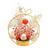 Maxbell Chinese New Year Ornaments Lighted Artificial Potted Flower for Home Wedding Style C