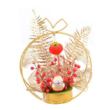 Maxbell Chinese New Year Ornaments Lighted Artificial Potted Flower for Home Wedding Style C