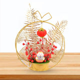 Maxbell Chinese New Year Ornaments Lighted Artificial Potted Flower for Home Wedding Style C