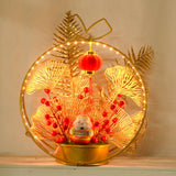 Maxbell Chinese New Year Ornaments Lighted Artificial Potted Flower for Home Wedding Style C