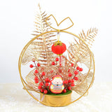 Maxbell Chinese New Year Ornaments Lighted Artificial Potted Flower for Home Wedding Style C