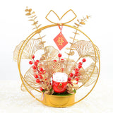 Maxbell Chinese New Year Ornaments Lighted Artificial Potted Flower for Home Wedding Style D