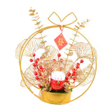 Maxbell Chinese New Year Ornaments Lighted Artificial Potted Flower for Home Wedding Style D