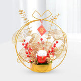 Maxbell Chinese New Year Ornaments Lighted Artificial Potted Flower for Home Wedding Style D