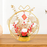 Maxbell Chinese New Year Ornaments Lighted Artificial Potted Flower for Home Wedding Style D