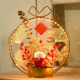 Maxbell Chinese New Year Ornaments Lighted Artificial Potted Flower for Home Wedding Style D