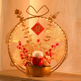 Maxbell Chinese New Year Ornaments Lighted Artificial Potted Flower for Home Wedding Style D