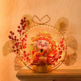 Maxbell Chinese New Year Ornaments Lighted Artificial Potted Flower for Home Wedding Style E