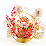 Maxbell Chinese New Year Ornaments Lighted Artificial Potted Flower for Home Wedding Style E