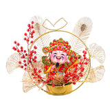 Maxbell Chinese New Year Ornaments Lighted Artificial Potted Flower for Home Wedding Style E