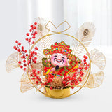 Maxbell Chinese New Year Ornaments Lighted Artificial Potted Flower for Home Wedding Style E