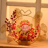 Maxbell Chinese New Year Ornaments Lighted Artificial Potted Flower for Home Wedding Style E