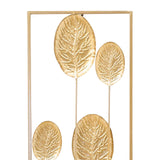 Maxbell Metal Wall Decor Sculpture Corridor Farmhouse Leaves Wall Art Line Drawing Round Leaf Left
