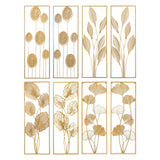Maxbell Metal Wall Decor Sculpture Corridor Farmhouse Leaves Wall Art Line Drawing Round Leaf Left