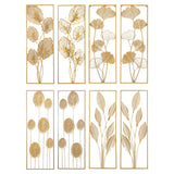 Maxbell Metal Wall Decor Sculpture Corridor Farmhouse Leaves Wall Art Line Drawing Round Leaf Left