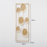 Maxbell Metal Wall Decor Sculpture Corridor Farmhouse Leaves Wall Art Line Drawing Round Leaf Right