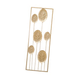 Maxbell Metal Wall Decor Sculpture Corridor Farmhouse Leaves Wall Art Line Drawing Round Leaf Right