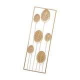 Maxbell Metal Wall Decor Sculpture Corridor Farmhouse Leaves Wall Art Line Drawing Round Leaf Right