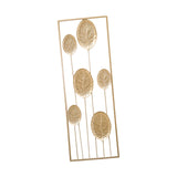 Maxbell Metal Wall Decor Sculpture Corridor Farmhouse Leaves Wall Art Line Drawing Round Leaf Right