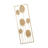 Maxbell Metal Wall Decor Sculpture Corridor Farmhouse Leaves Wall Art Line Drawing Round Leaf Right