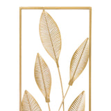 Maxbell Metal Wall Decor Sculpture Corridor Farmhouse Leaves Wall Art Line Drawing Pear Leaf Left