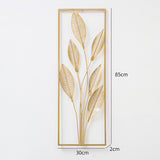 Maxbell Metal Wall Decor Sculpture Corridor Farmhouse Leaves Wall Art Line Drawing Pear Leaf Left