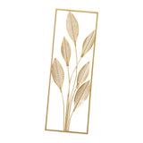 Maxbell Metal Wall Decor Sculpture Corridor Farmhouse Leaves Wall Art Line Drawing Pear Leaf Left