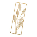 Maxbell Metal Wall Decor Sculpture Corridor Farmhouse Leaves Wall Art Line Drawing Pear Leaf Left