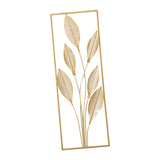 Maxbell Metal Wall Decor Sculpture Corridor Farmhouse Leaves Wall Art Line Drawing Pear Leaf Left