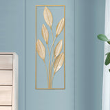 Maxbell Metal Wall Decor Sculpture Corridor Farmhouse Leaves Wall Art Line Drawing Pear Leaf Left