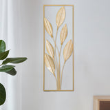 Maxbell Metal Wall Decor Sculpture Corridor Farmhouse Leaves Wall Art Line Drawing Pear Leaf Right