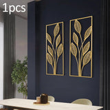 Maxbell Metal Wall Decor Sculpture Corridor Farmhouse Leaves Wall Art Line Drawing Pear Leaf Right