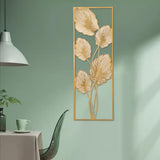 Maxbell Metal Wall Decor Sculpture Corridor Farmhouse Leaves Wall Art Line Drawing Turtle Leaf Left