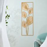 Maxbell Metal Wall Decor Sculpture Corridor Farmhouse Leaves Wall Art Line Drawing Turtle Leaf Left